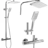 Kit De Douche Rea Tom Thermostat Chrome 7X27,5X120Cm