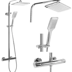 Kit De Douche Rea Tom Thermostat Chrome 7X27,5X120Cm