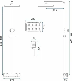 Kit De Douche Rea Tom Thermostat Black
