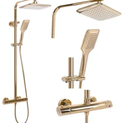 Kit De Douche Rea Tom Thermostat Gold 7X27,5X120Cm