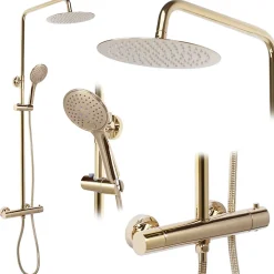 Kit De Douche Rea Vincent Thermostat Gold 27,5X27X123,5Cm