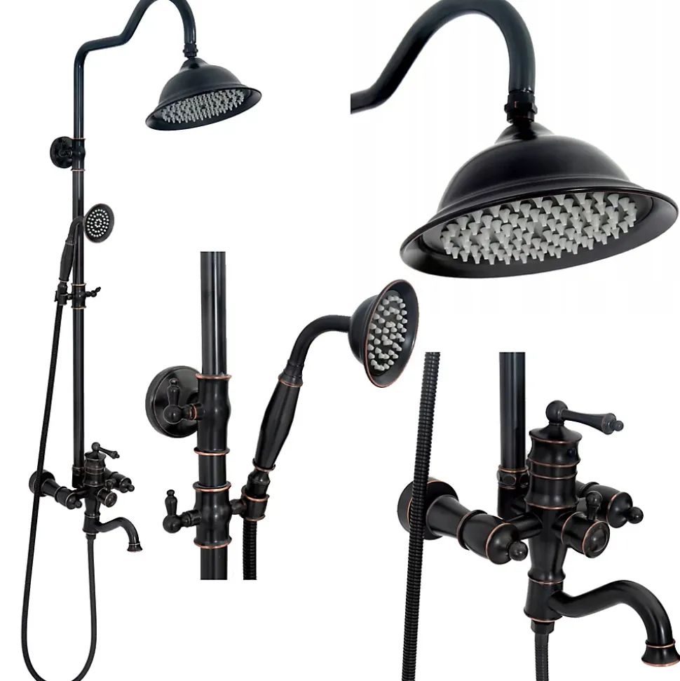 Kit De Douche Rea Vintage Black 46,5X20,5X137Cm