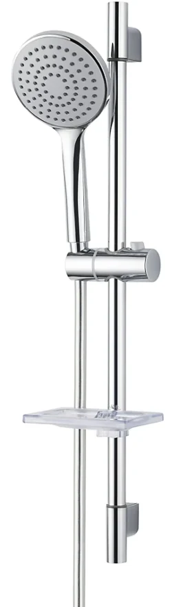 Kit de douche sans robinetterie avec douchette 1 jet + porte savon + flexible + barre réglable, chrome, Edouard Rousseau Raquette
