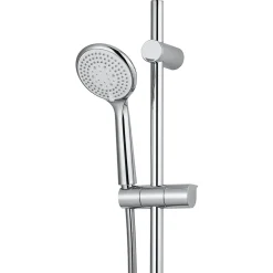 Kit de douche sans robinetterie avec douchette 3 jets + barre réglable + flexible chrome GoodHome Cavally