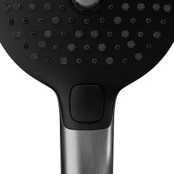 Kit de douche sans robinetterie avec douchette 3 jets + flexible + barre de douche réglable GoodHome Kolima Gun metal