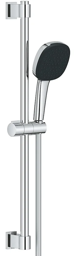Kit de douche sans robinetterie avec douchette 2 jets + flexible + barre chrome, Grohe Vitalio Comfort 110