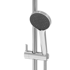 Kit de douche sans robinetterie avec pomme de tête, douchette et barre chrome GoodHome Maza