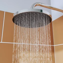 Kit de douche sans robinetterie avec pomme de tête, douchette et barre chrome GoodHome Maza