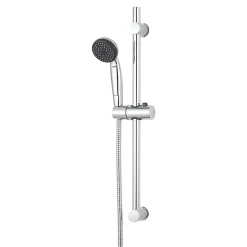 Kit de douche sans robinetterie avec barre réglable chrome + douchette + flexible Blyth GoodHome