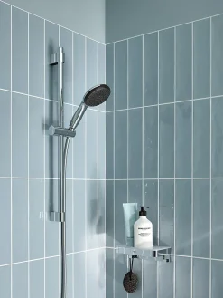 Kit de douche sans robinetterie avec douchette 1 jet + flexible + barre chrome, Grohe Vitalio Start 110