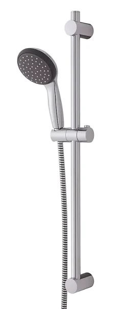 Kit de douche sans robinetterie avec douchette 2 jets + flexible + barre réglable, chrome, Grohe Vitalio Start 100