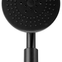 Kit de douche sans robinetterie avec douchette 5 jets + flexible + barre réglable, noir, GoodHome Selenga