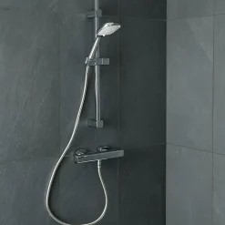 Kit de douche thermostatique chrome GoodHome Teesta