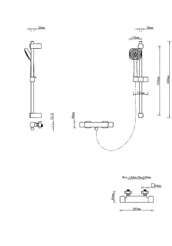 Kit de douche thermostatique chrome GoodHome Teesta