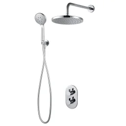 Kit de douche thermostatique à encastrer chrome GoodHome Cavally