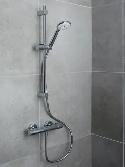 Kit de douche thermostatique chrome GoodHome Cavally