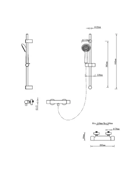 Kit de douche thermostatique chrome GoodHome Cavally