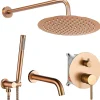 Kit de douche-baignoire encastrée REA Lungo Copper Brush + box