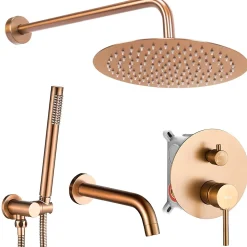 Kit de douche-baignoire encastrée REA Lungo Copper Brush + box