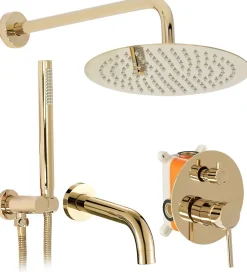 Kit de douche-baignoire encastrée REA Lungo Gold + box