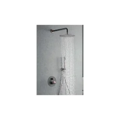 Kit douche encastrable laitonacier PVD or rose mitigeur 2 voies tête 25 cm