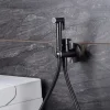 Kit Douchette anti-calcaire hygiénique encastrée WC ou Bidet Salle de Bain Black Gun Métal IMEX MUNICH RDM001/BGM