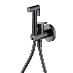 Kit Douchette anti-calcaire hygiénique encastrée WC ou Bidet Salle de Bain Black Gun Métal IMEX MUNICH RDM001/BGM