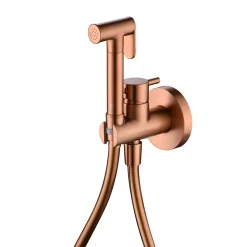 Kit Douchette anti-calcaire hygiénique encastrée WC ou Bidet Salle de Bain Or Rose IMEX MUNICH RDM001/ORC