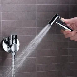 Kit Douchette anti-calcaire hygiénique encastrée WC ou Bidet Salle de Bain Chrome IMEX MUNICH RDM001