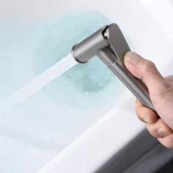 Kit Douchette anti-calcaire hygiénique encastrée WC ou Bidet Salle de Bain Nickel Brossé IMEX LINE RDD038/NQ