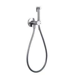 Kit Douchette anti-calcaire hygiénique encastrée WC ou Bidet Salle de Bain Nickel Brossé IMEX LINE RDD038/NQ