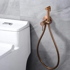 Kit Douchette anti-calcaire hygiénique encastrée WC ou Bidet Salle de Bain Or Rose IMEX LINE RDD038/ORC