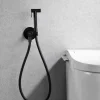 Kit Hygiène Douchette de WC / Bidet Encastré Noir Mat IMEX GENOVA RDG053/NG