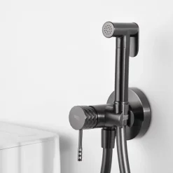 Kit Hygiène Douchette de WC / Bidet Encastré Black Gun Métal IMEX GENOVA RDG053/BGM