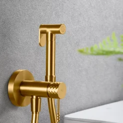 Kit Hygiène Douchette de WC / Bidet Encastré Or Brossé IMEX GENOVA RDG053/OC