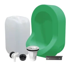 Kit spécial jardin : urinoir mural sans eau et bidon de récupération 25L - Valorisation de l'urine comme engrais - Vert