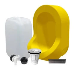 Kit spécial jardin : urinoir mural sans eau et bidon de récupération 25L - Valorisation de l'urine comme engrais - Jaune