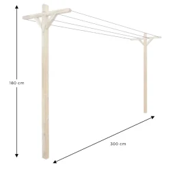 Kit étendoir à linge extérieur Séville + 2 supports à fixer