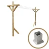 Kit étendoir à linge extérieur Séville premium + 2 supports poteaux à fixer
