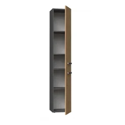 KOMMA - Meuble salle de bain 2 portes - 31x30x174 cm - Colonne rangement SDB