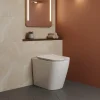 LANERI WC AU SOL Série Moon - Cuvette Rimless sans bride Blanc Brillant FIL Mural - Abattant Soft-Close