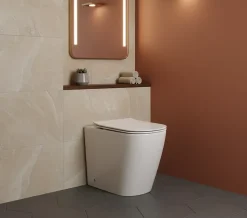 LANERI WC AU SOL Série Moon - Cuvette Rimless sans bride Blanc Brillant FIL Mural - Abattant Soft-Close