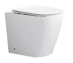 LANERI WC AU SOL Série Moon - Cuvette Rimless sans bride Blanc Brillant FIL Mural - Abattant Soft-Close