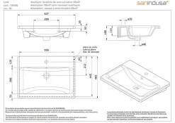 Lavabo à encastrer céramique traditionnelle SANINDUSA Look 63x46 blanc (robinet et vidage non inclus)