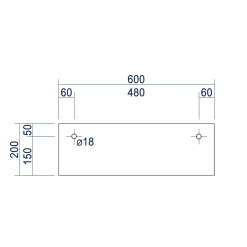 Lavabo à suspendre 60x40x20cm en fonte minérale avec porte-serviettes intégré - TWG02