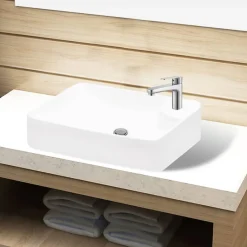 Lavabo à trou pour robinet céramique Blanc pour salle de bain