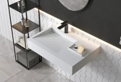 Lavabo / vasque à suspendre 74x50x13cm en fonte minérale - PB2014
