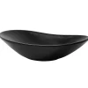 Lavabo a poser en ceramique noir moderne avec garniture de vidage 630x360x155 mm