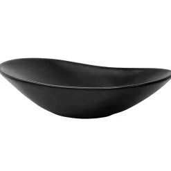 Lavabo a poser en ceramique noir moderne avec garniture de vidage 630x360x155 mm