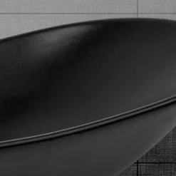 Lavabo a poser en ceramique noir moderne avec garniture de vidage 630x360x155 mm